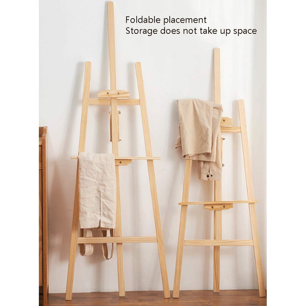 Display Easel Easel Wooden A-Frame Studio Easel Folding Pine Wood Children Artist Painting Adjustable Multifunctional Di (Black 1.75cm)