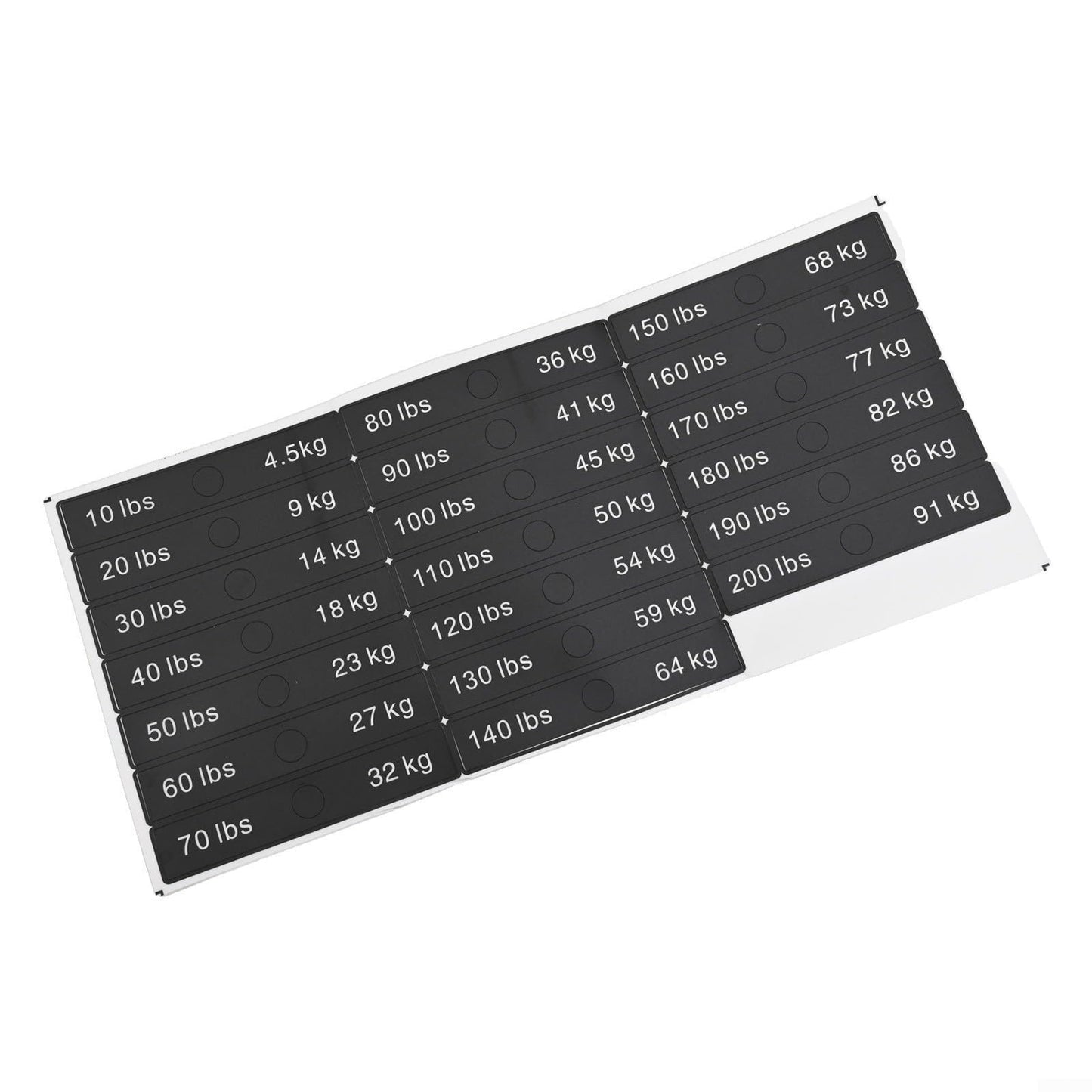 Deskbloom Weight Stickers Number Label For Gym Equipment 10LB-340LB PP Plastic Clear Marking Compatible With Weight Stack Blocks(10LB-200LB)