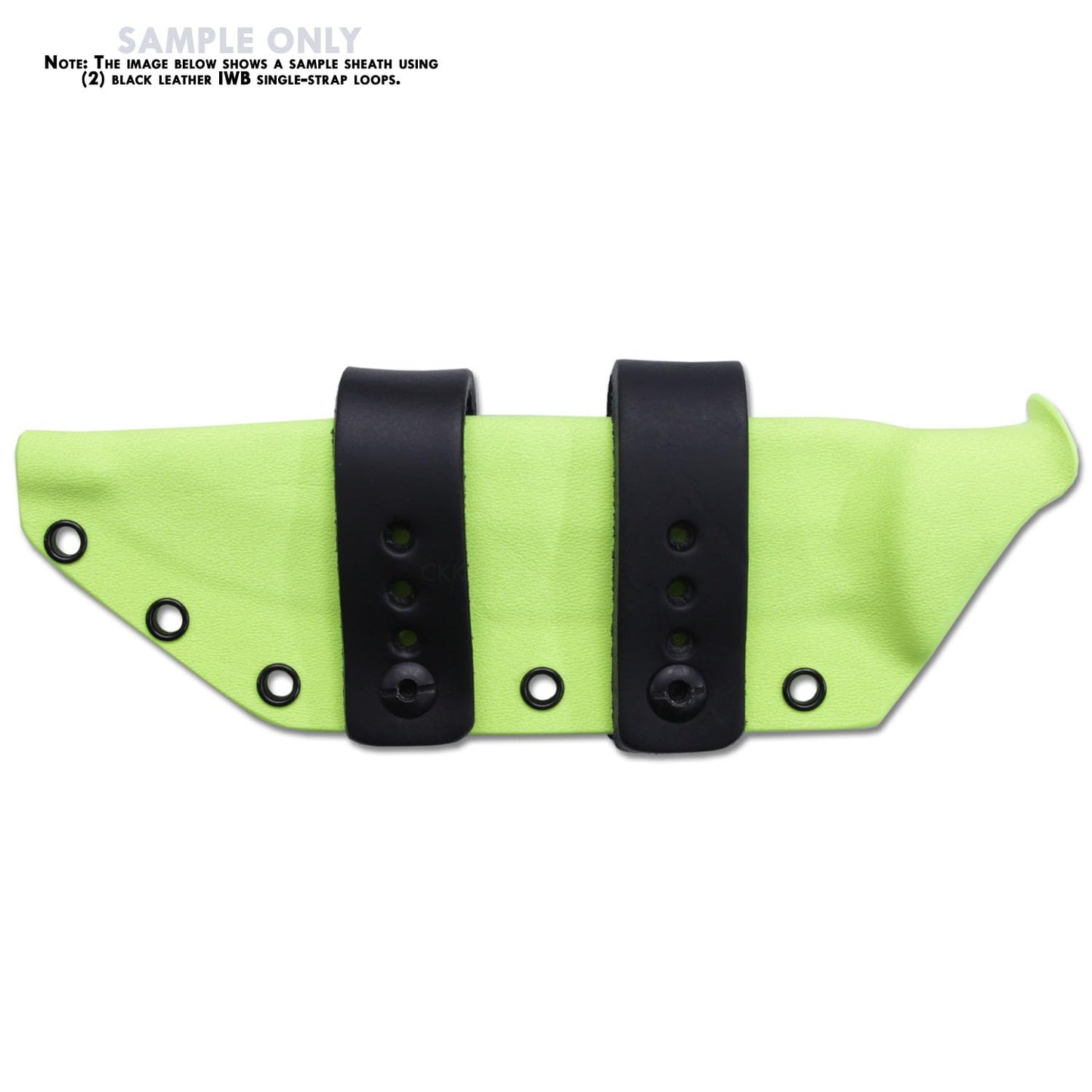 IWB Belt Loop - (8-9oz Leather) - Black w/Black Pull-The-Dot Snap & Mounting Hardware - 6.0 x 0.875 Inches - for IWB Holster Carry - (Fit 1.25-2.00 Inch Belts (Adjustable)