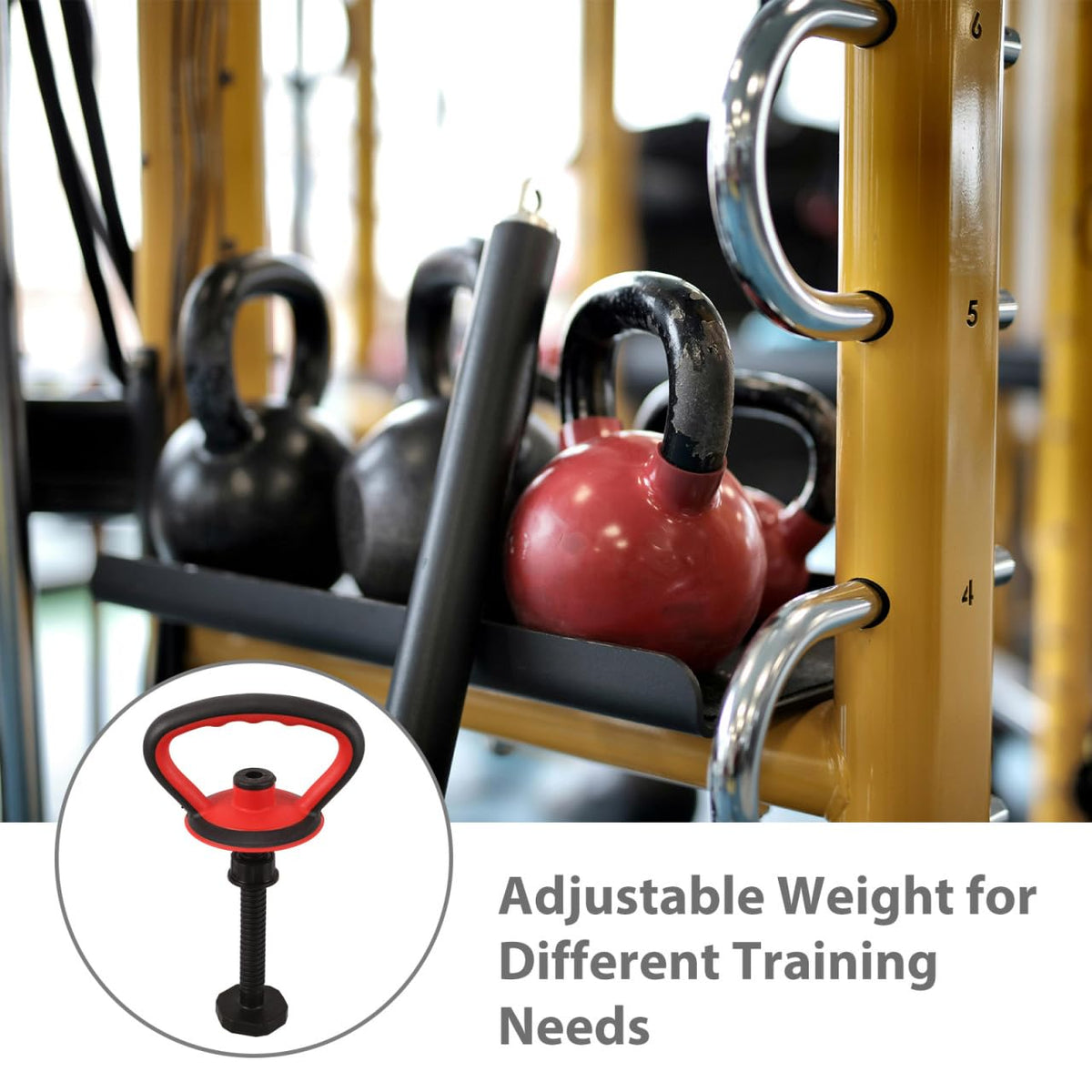 Toddmomy Adjustable Kettlebell Handle Kit Anti-Slip Grip Attachment Converter for Dumbbells Home Gym Training Accessories 12.59X7.48X4.72In