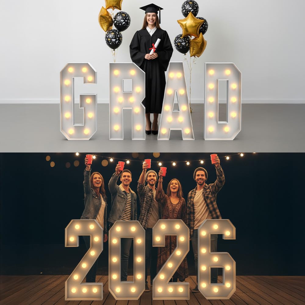Light up Letters 3ft Marquee Giant Light up Letters K LED Letter Lights Lighted Letter Pre-Cut Foam Board for Birthday Christmas Graduation Party Decorations Letras Con Luces Para Decorar Fiestas