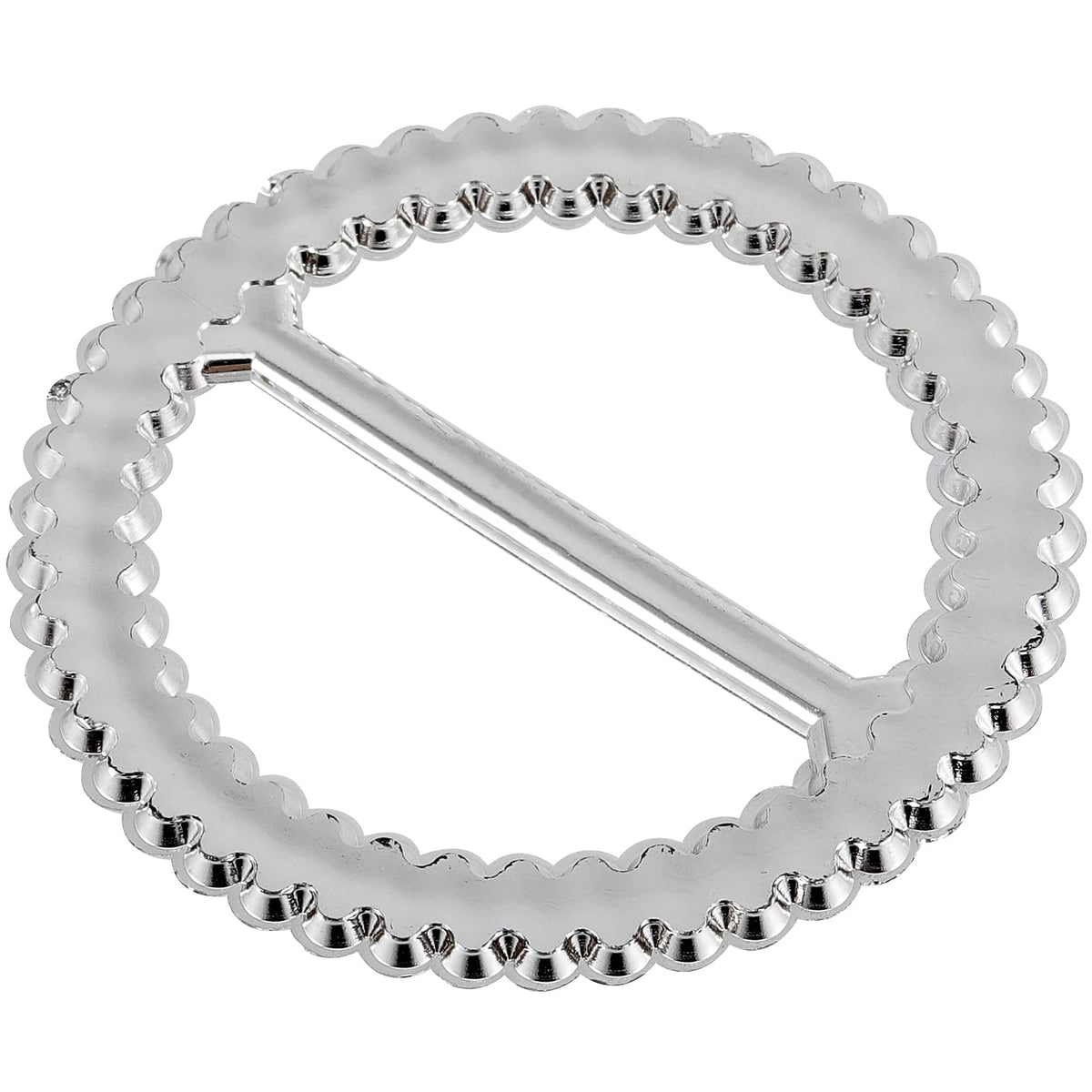 HAKZEON 200 PCS 2.5 Inch Silver Chair Sashes, Round Chair Sash Buckles, Acrylic Rhinestone Ribbon Buckle, Chair Sash Ribbon Slider for Wedding, Party, Banquets, Home, Craft
