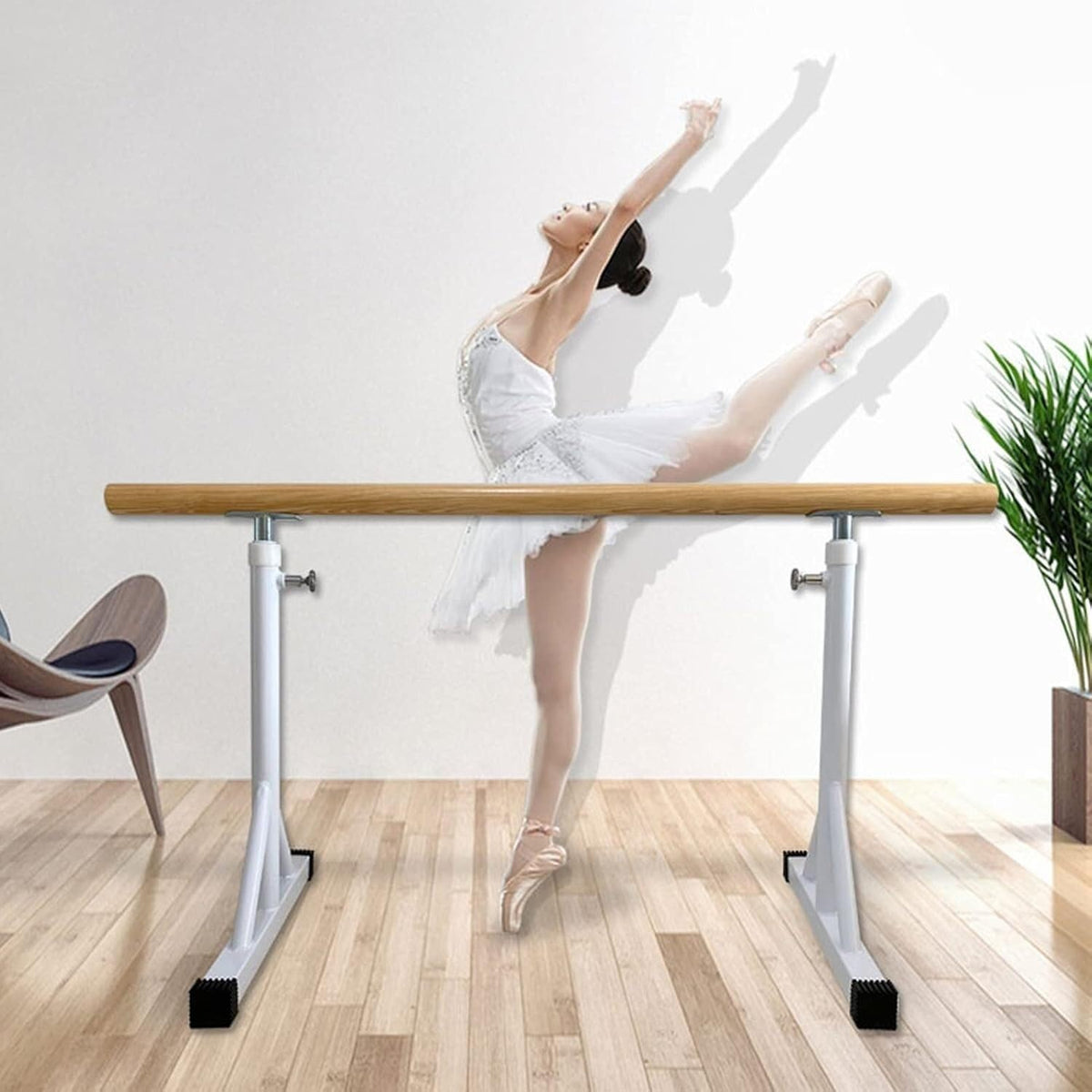 LWJQRSP Ballet Pole Portable Dance Stretching Pole, Adjustable Independent Dance Stick Equipment(1m)