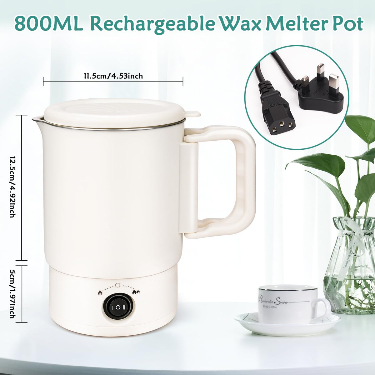 Wax Melter Kit for Candle Making, 1.8L 60OZ Large Candle Melting Pot, DIY Candle Making Supplies for Woman, Included Candle Wicks, Wick Stickers, Centering Device, Stirring Spoon, Mothers Day Gifts