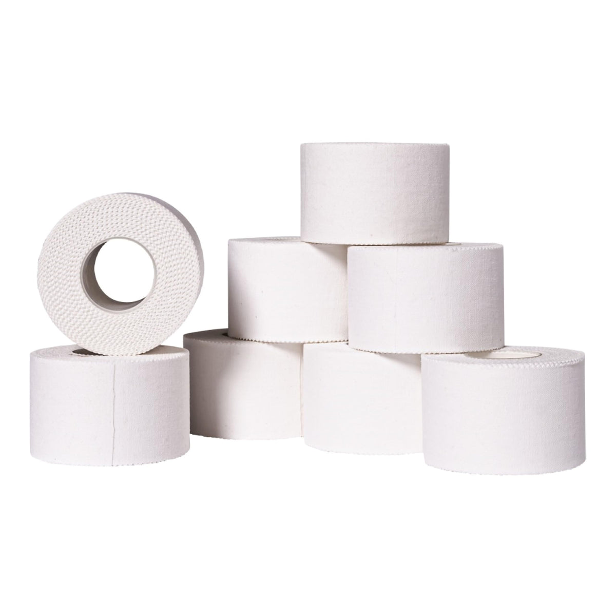 Affordtex Athletic Sports Tape – 8 Adhesive Rolls -No-Sticky Residue – White Medical Tape - Sport Tape -Skin Friendly Athletic Tape 1.5" x 10 Yards for Athletes, Coaches, Amateurs (8, White)