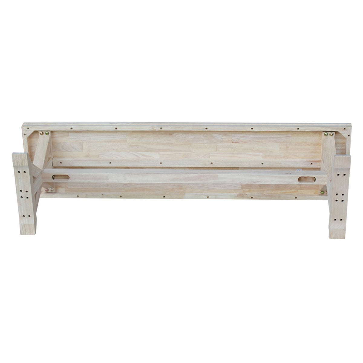 IC International Concepts, Canyon Collection Solid Bench, Solid Real Wood, Sturdy Parawood, Entryway/Dining/Living, 60"W x 14.56"D x 18"H, 450 lbs Weight Capacity, Paint/Stain Ready, Unfinished