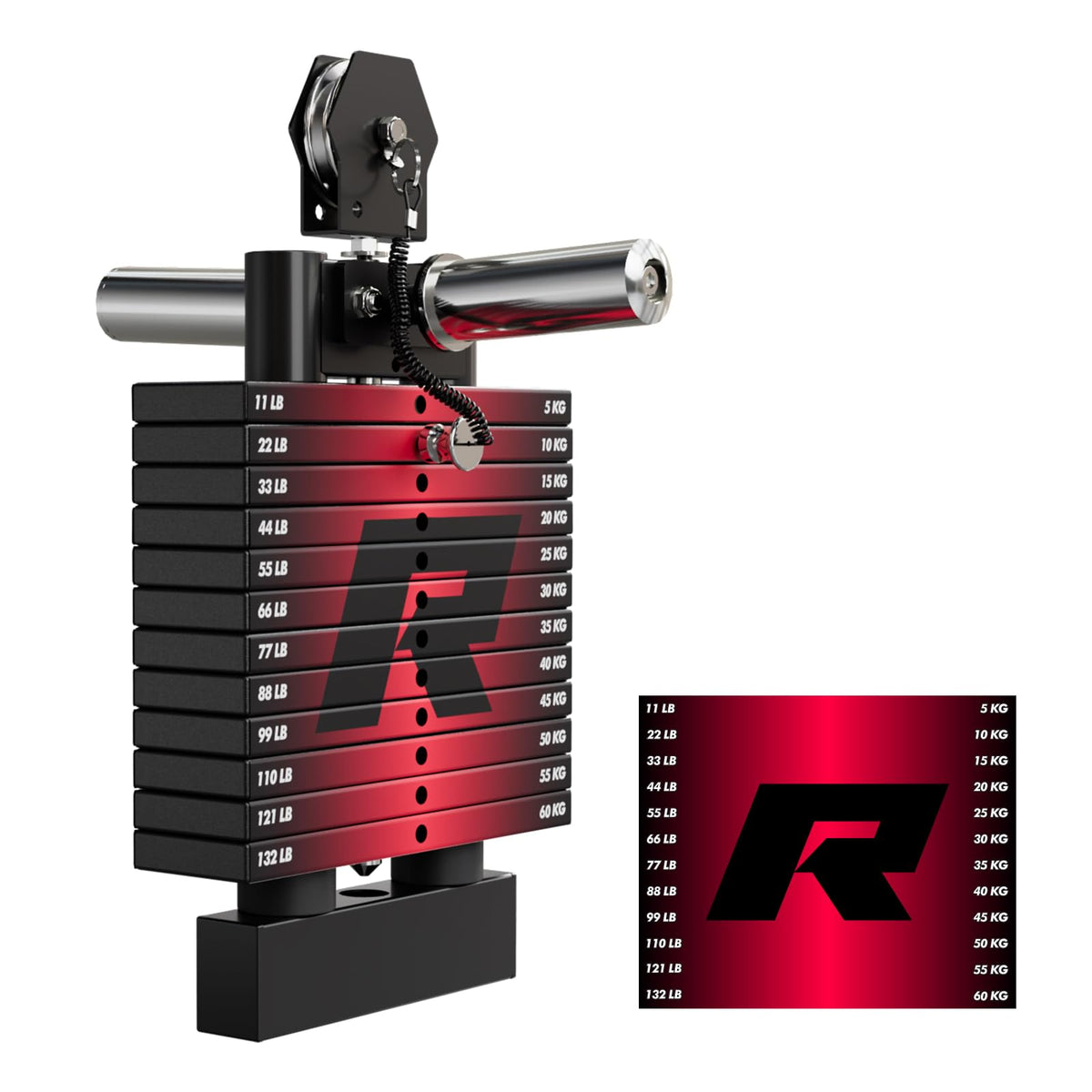 RitFit WSM1 Weight Stack Set 286lbs for M1 Smith Machine, Compatible with M1 & M1 Pro Power Cage (Smith Machine with Weight Stack Black)