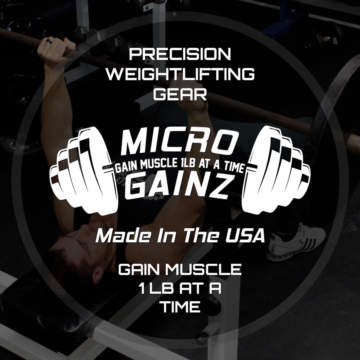 Micro Gainz Standard 1-Inch Center Hole Fractional 8 Piece Weight Plates with Bag, Designed for Standard 1-Inch Dumbbell & Barbell for Strength Training and Weight Lifting, Made in USA (Black)