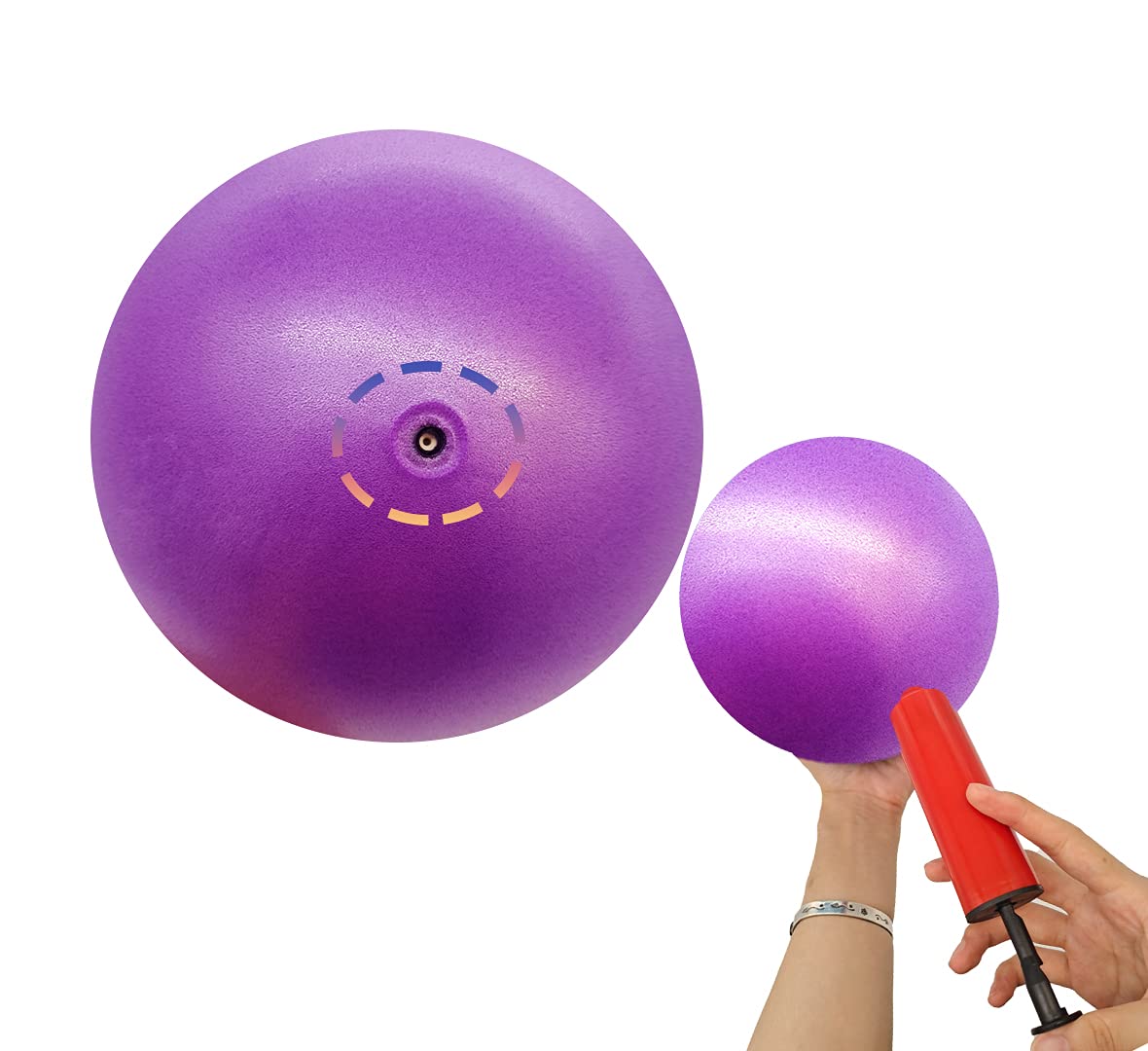 XIECCX Mini Yoga Balls 6 Inch Exercise Pilates Therapy Balance Micropore Ball Barre Equipment for Home Stability Training Physical Core Training with Pump(Purple)