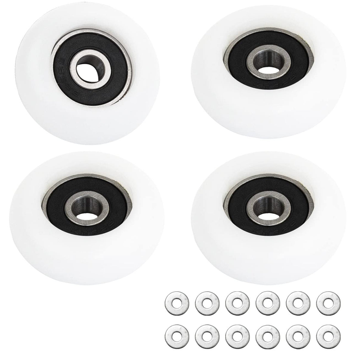 Total Gym Wheels/Rollers 2000, 3000, 3000 XL, and a Few Very Early XL, Platinum Plus, Pro, Supra and Many Others Set of 4 (White)