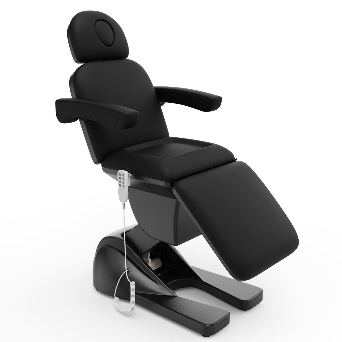 pouseayar 3 Motor Electric Chair/Bed, Aluminum Hydraulic System for Medical Treatment Exam, Facial, Spa, Eyelash, Tattoo, Podiatry Treatment Beauty Massage, Hand Remote Controlled Adjustable - Black