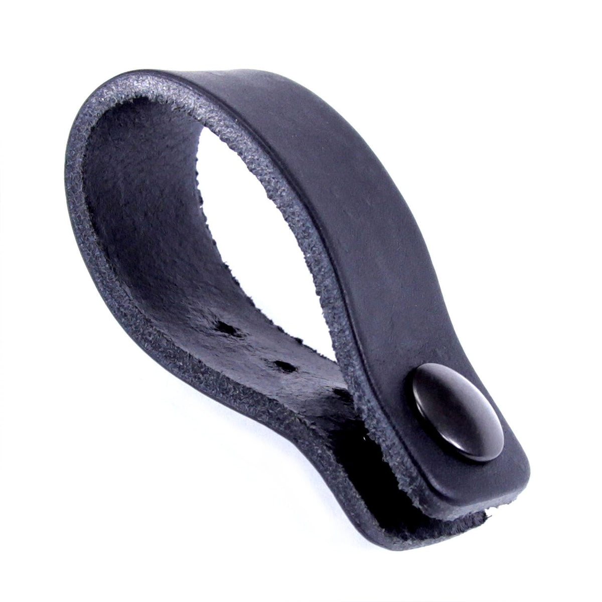 [2 Pack] IWB Belt Loop - (8-9oz Leather) - Black w/Black Pull-The-Dot Snap & Mounting Hardware - 6.0 x 0.875 Inches - for IWB Holster Carry - (Fit 1.25-2.00 Inch Belts (Adjustable)