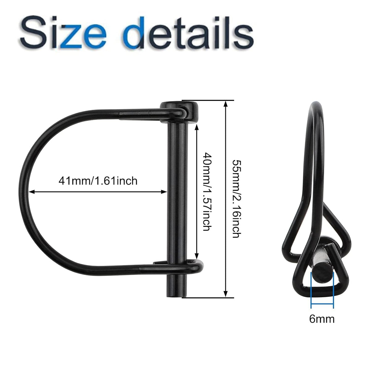 INCREWAY 28 pcs Wire Lock Pin, 1/4" Heavy Duty Safety Coupler Shaft Locking Pin Round Loop Wire Lock Trailers Pin for Farm Lawn Garden