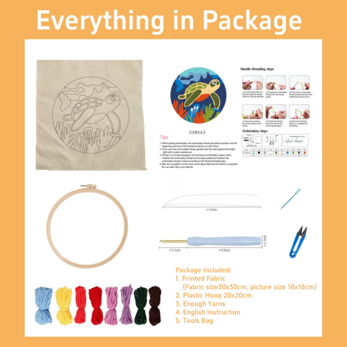 DIY Punch Needle Kits Football on Green Grass Easy for Beginners Punch Needle Embroidery Set with Hoop Stamped Pattern for Craft Lovers and Home Decor