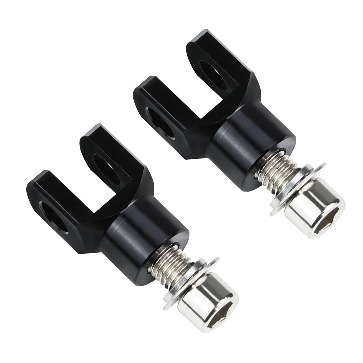 Motorcycle Foot Pegs Mount Supports Compatible with Harley Softail FX FXST FXR Low Rider Sport Glide Footrest Mounting Clevis Hardware Kit (Black)