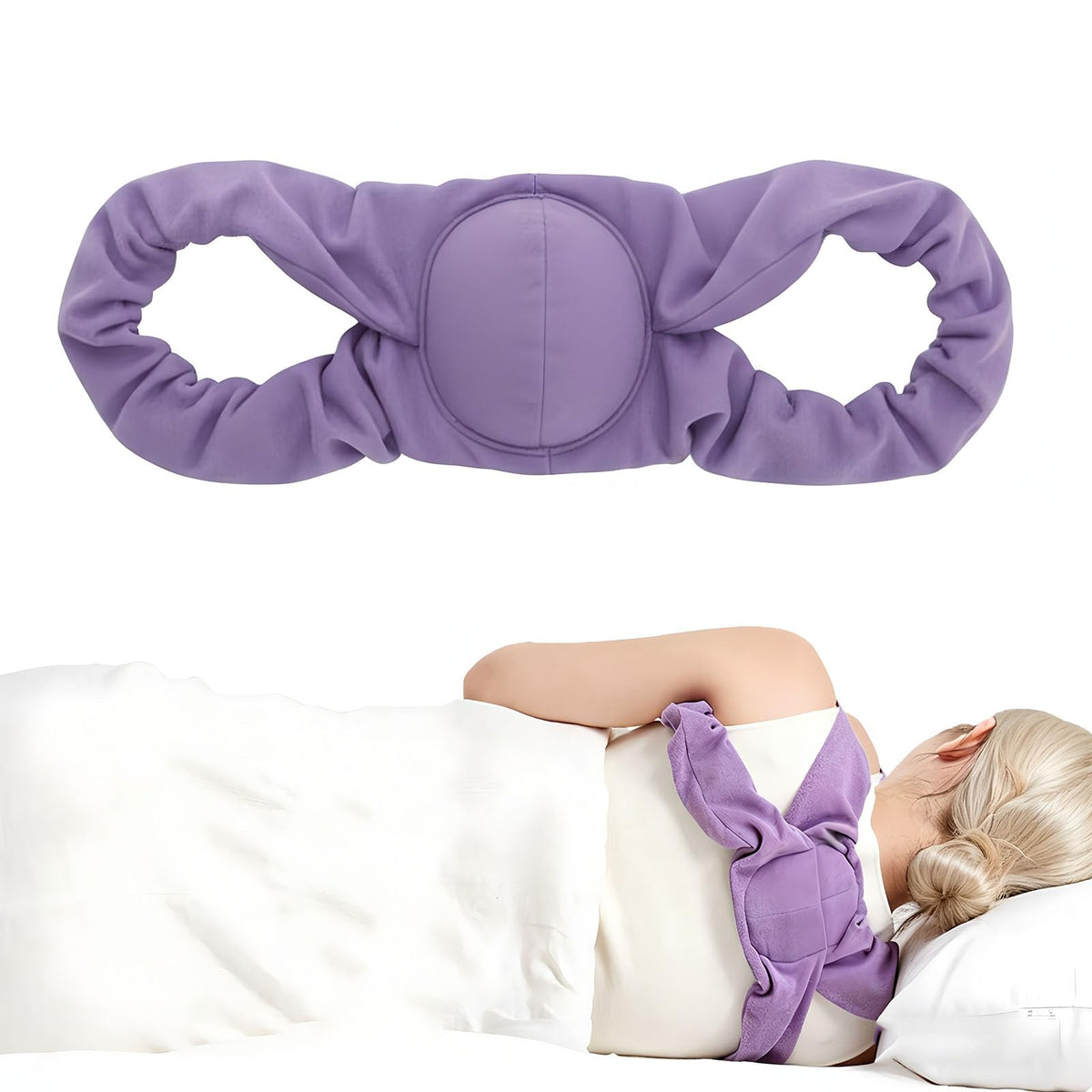SOMIVOT Posture Corrector for Sleeping – Upper Back and Shoulder Alignment Brace with Soft Support Pad, Comfortable Nighttime Clavicle & Posture Training Strap for Men and Women (Large)