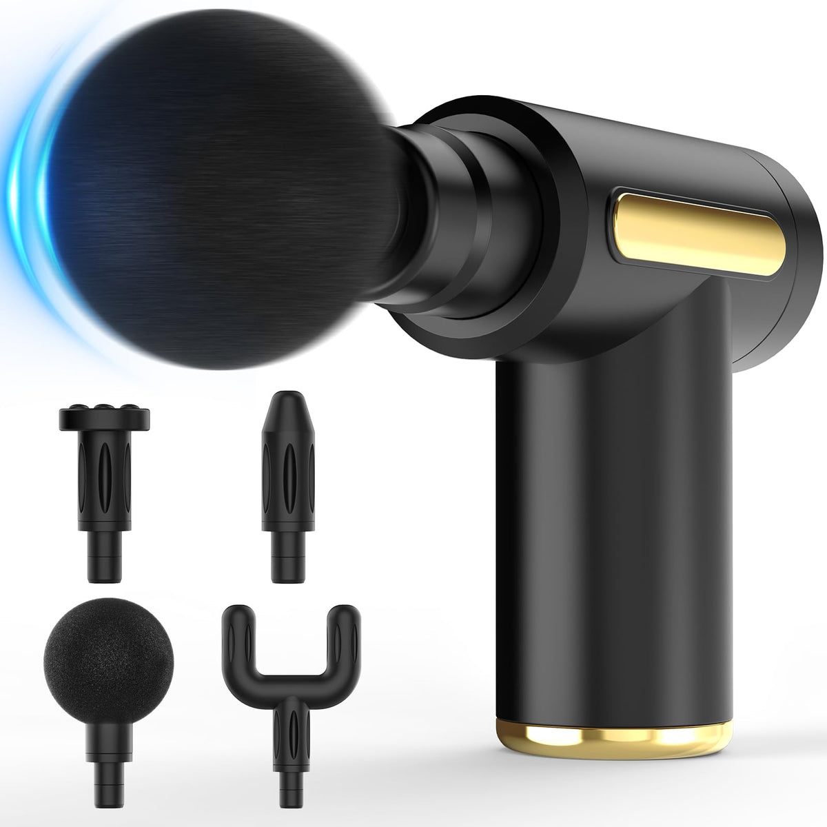 Brantefa Massage Gun, Small Travel Tool, Massage Gun Deep Tissue,Percussion Handheld Portable Muscle Massager Tool for Full Body Pain Relief, Ideal Gifts for Men, Women(Black)