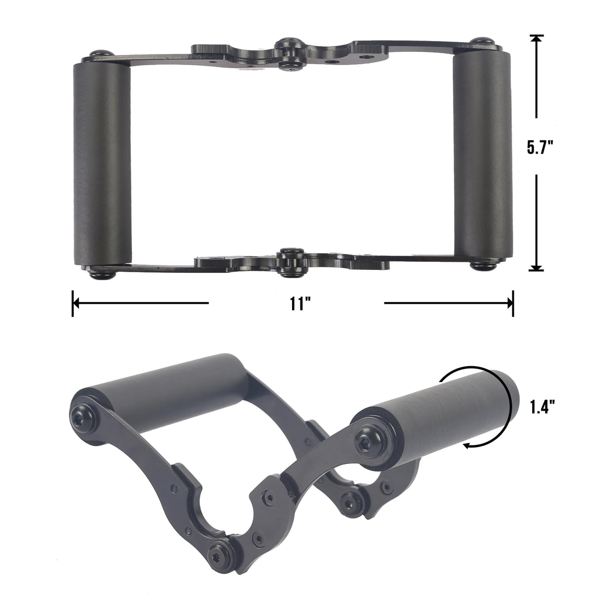KYLINFIT V Bar Row Landmine Handle Attachment for Barbell Bars，Solid Mine Double D Row Handle Grips with Non-Slip Rubber Grips, T-Row Attachment for Olympic Strength Training Bars