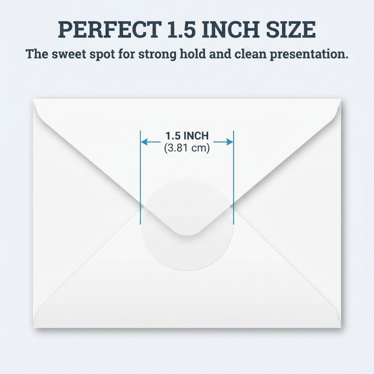 Clear Circle Stickers 1.5 Inch Round, 1000 Pack Waterproof, Virtually Invisible Transparent Self-Adhesive Envelope Seals for Package, Mail, Gift Box - Performore Wafer Seal Round Labels