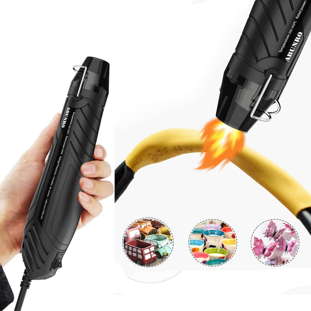 Heat Gun, Uptdae Version 110V 300W Mini Handheld Hot Air Gun with 6.6ft Cable, Portable Heat Gun For Crafting, Embossing, Shrink Wrapping PVC, Drying Paint, Clay, Rubber Stamp