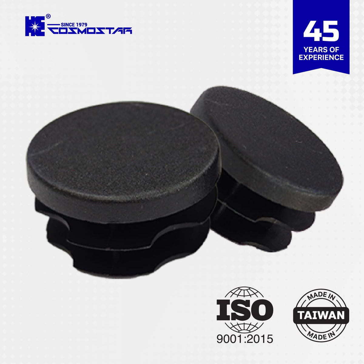Cosmostar Outer Diameter 1" (25.4 mm) Round Plastic Plugs – Fits 0.85"–0.92" ID Tubes – Black End Caps, 10 Pack