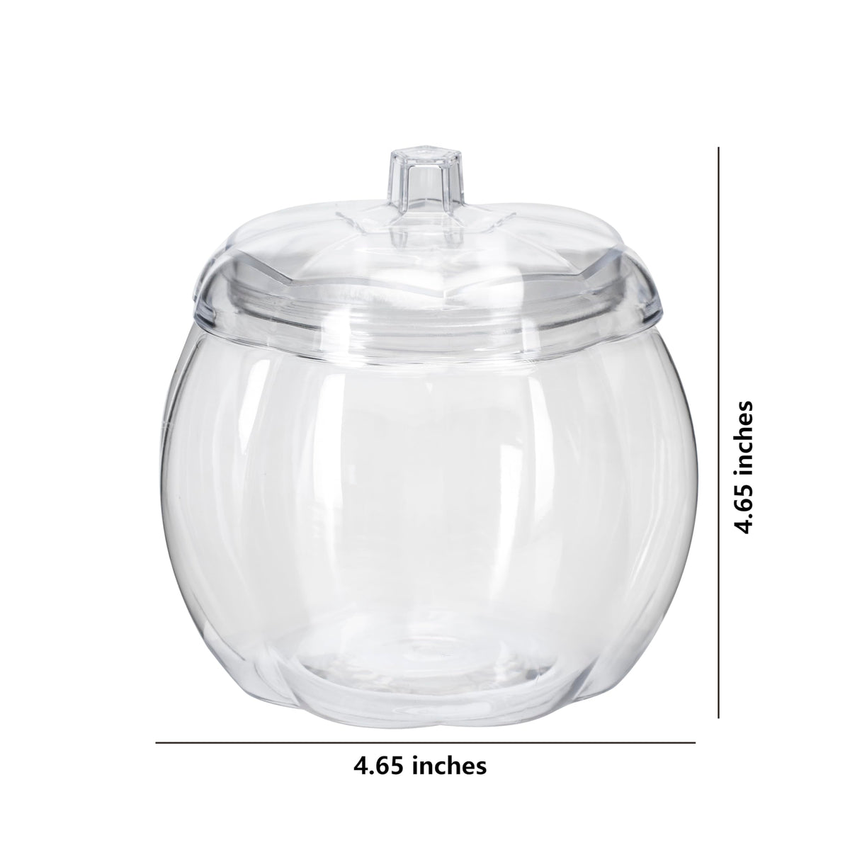 HANZE Appreciation Gifts for Teacher Women - Pumpkin Shaped Container with Lid, Plastic Pumpkin Jar for Candy, Treats, Spices, Party Ornaments, Halloween Decorations, Gift Box - Clear (2 Pack)