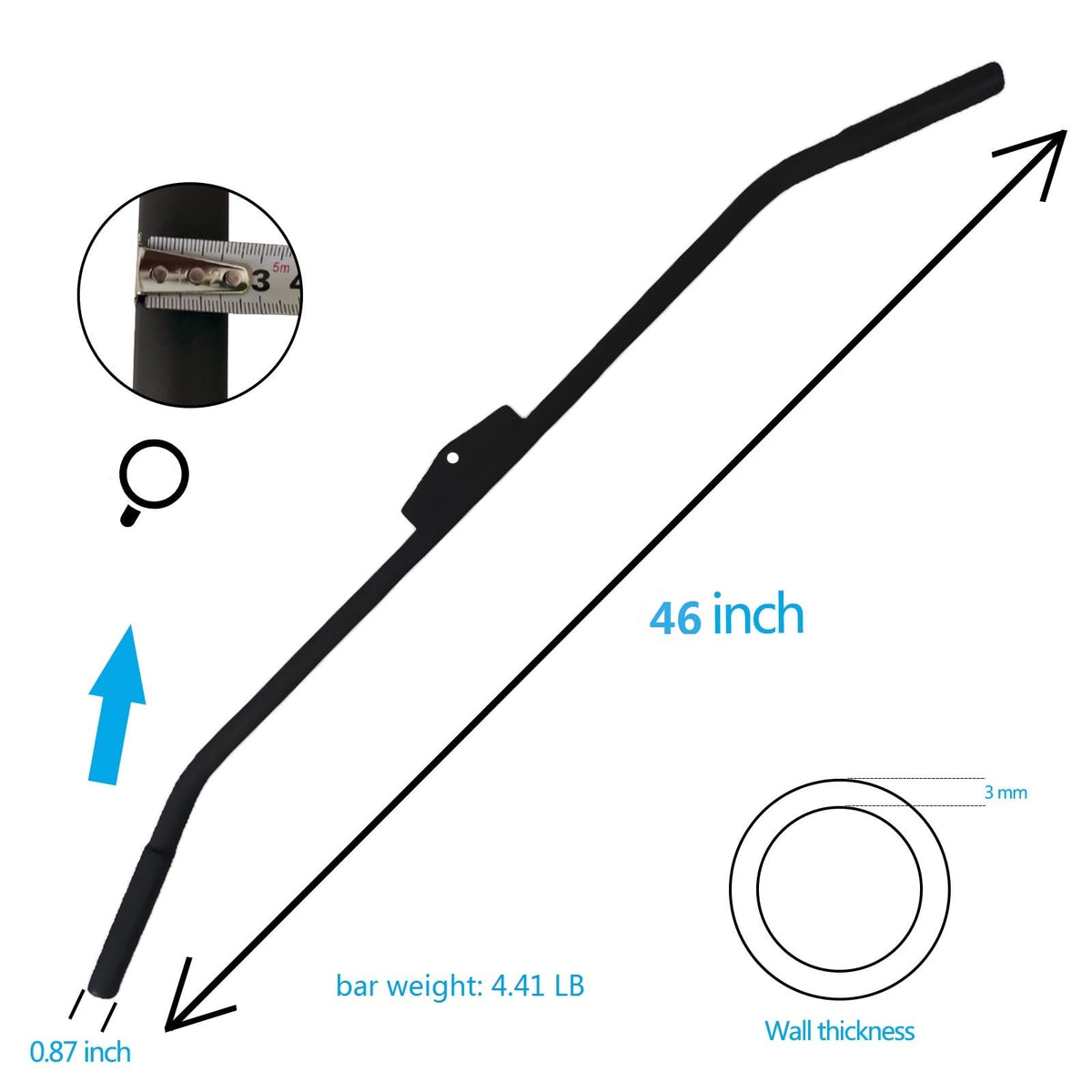Cable Machine Lat Pulldown Attachments - 29/39/48 Inch Wide Grip Bar with Non-slip Handle for Home Gym Tricep Training (K Bar Length 48 Inch)