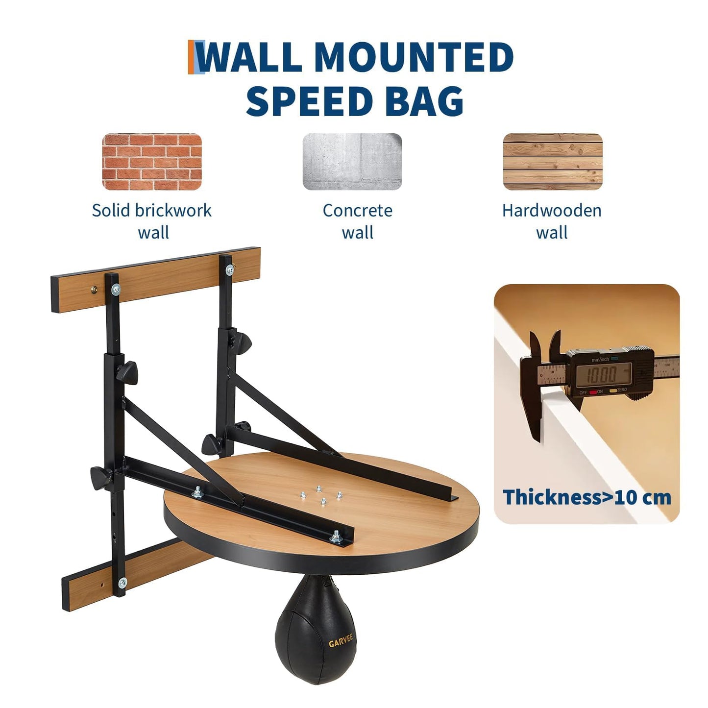 GarveeTech Speed Bag Platform for Boxing Punching Practice with 24 Inch Width Board,Height Adjustable Mount 360 Degree Swivel and Includes Speed Bag Air Pump