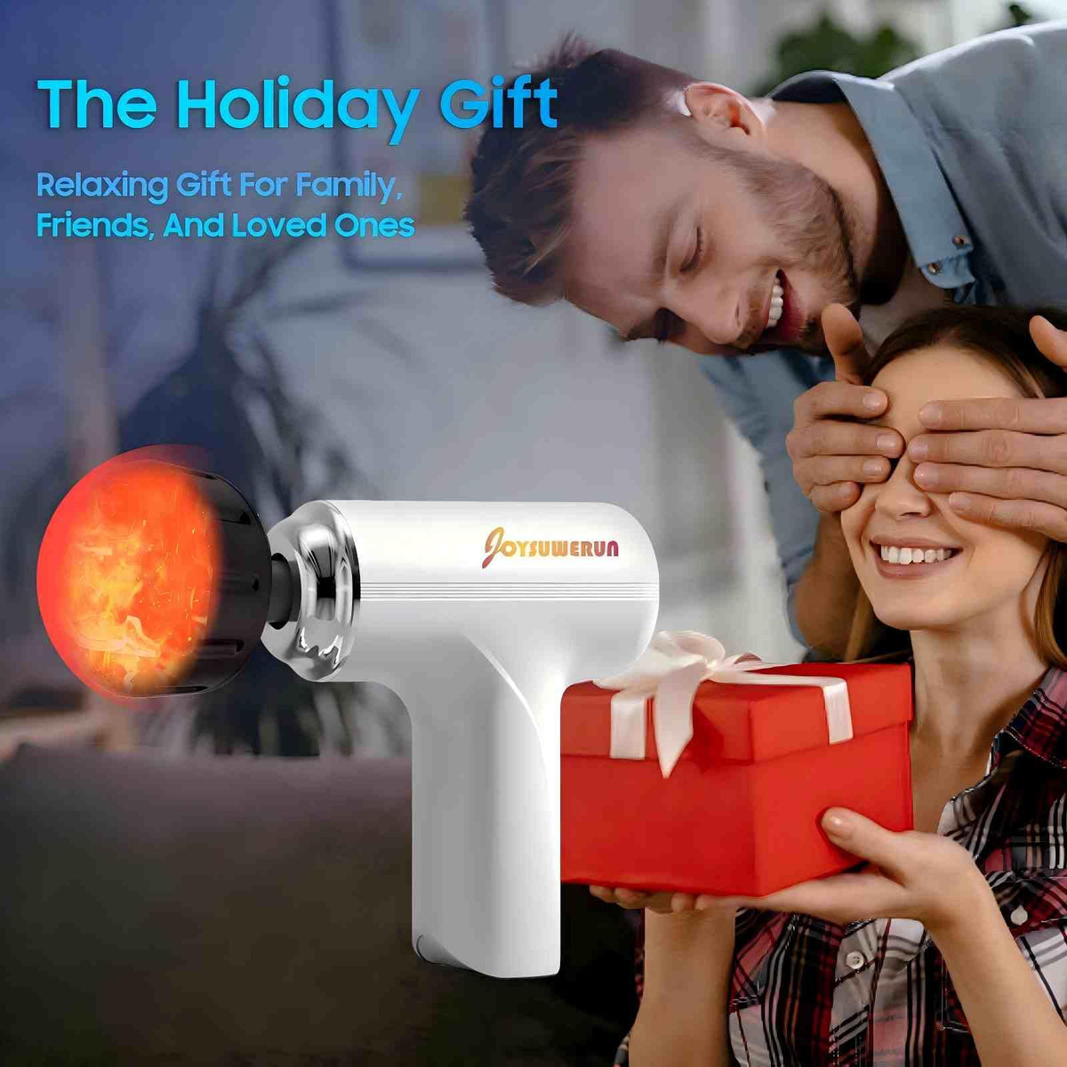JOYSUWERUN Massage Gun with Heat – Powerful Deep Tissue Massager, Handheld Mini Massage Gun for Full-Body Muscle Relief, Portable Muscle Massager for Home,Travel,