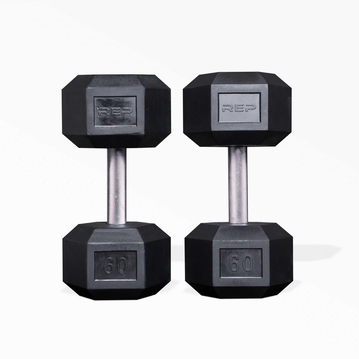 Rep Fitness 55lb-75 lb Dumbbell Set- Rubber Hex, Low Odor, Fully Knurled- Made for Heavy Lifting