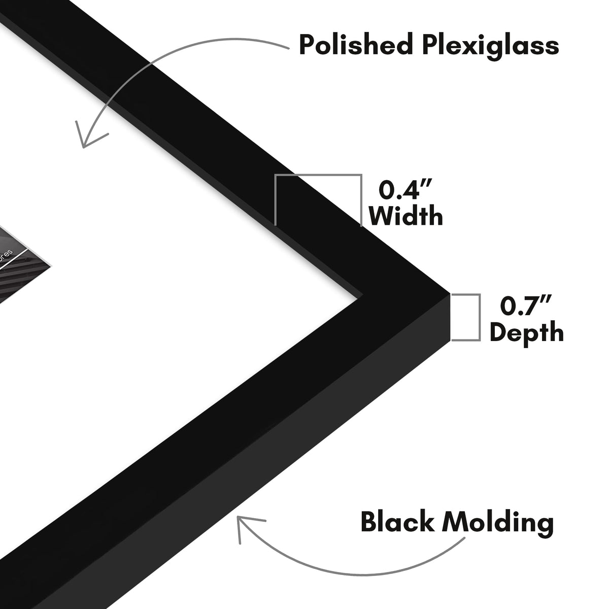 Americanflat 14x14 Picture Frame with Polished Plexiglass - Use as 4x6 Frame with Mat or Display 14x14 Photo Without Mat - Streamline Collection - Thin Border Square Frames for Wall Display - Black