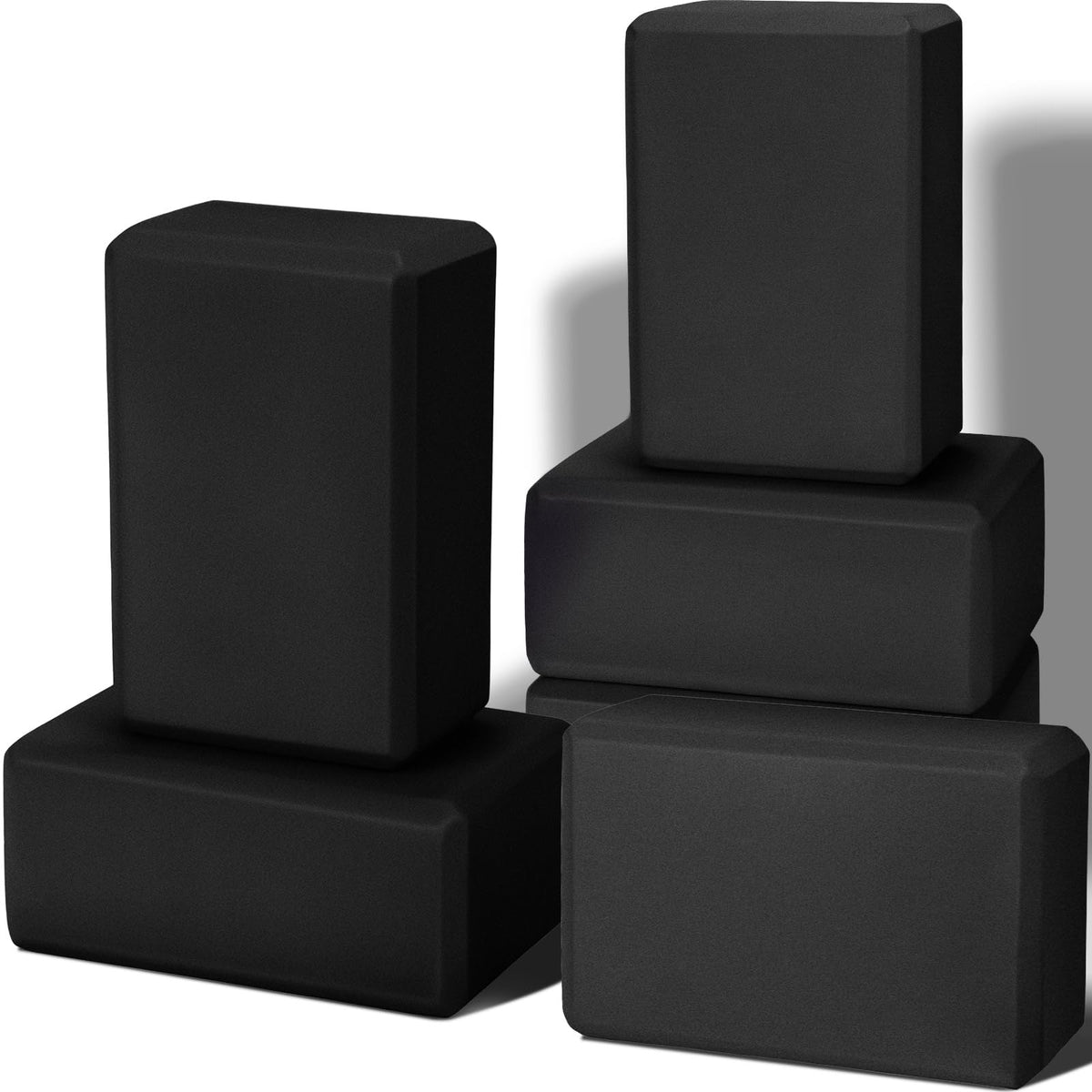 Wettarn 6 Pack Yoga Blocks 9 x 6 x 4 Inch EVA Foam Lightweight Non Slip Yoga Props for Pilates Stretching Meditation(Black)