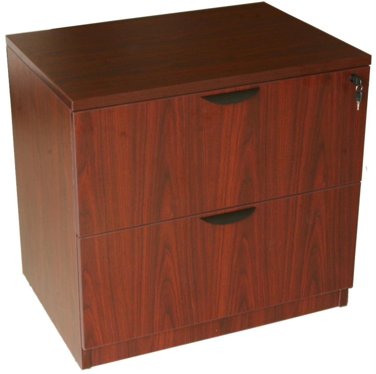 Boss Office Products N112-M 2-Drawer Lateral File in Mahogany