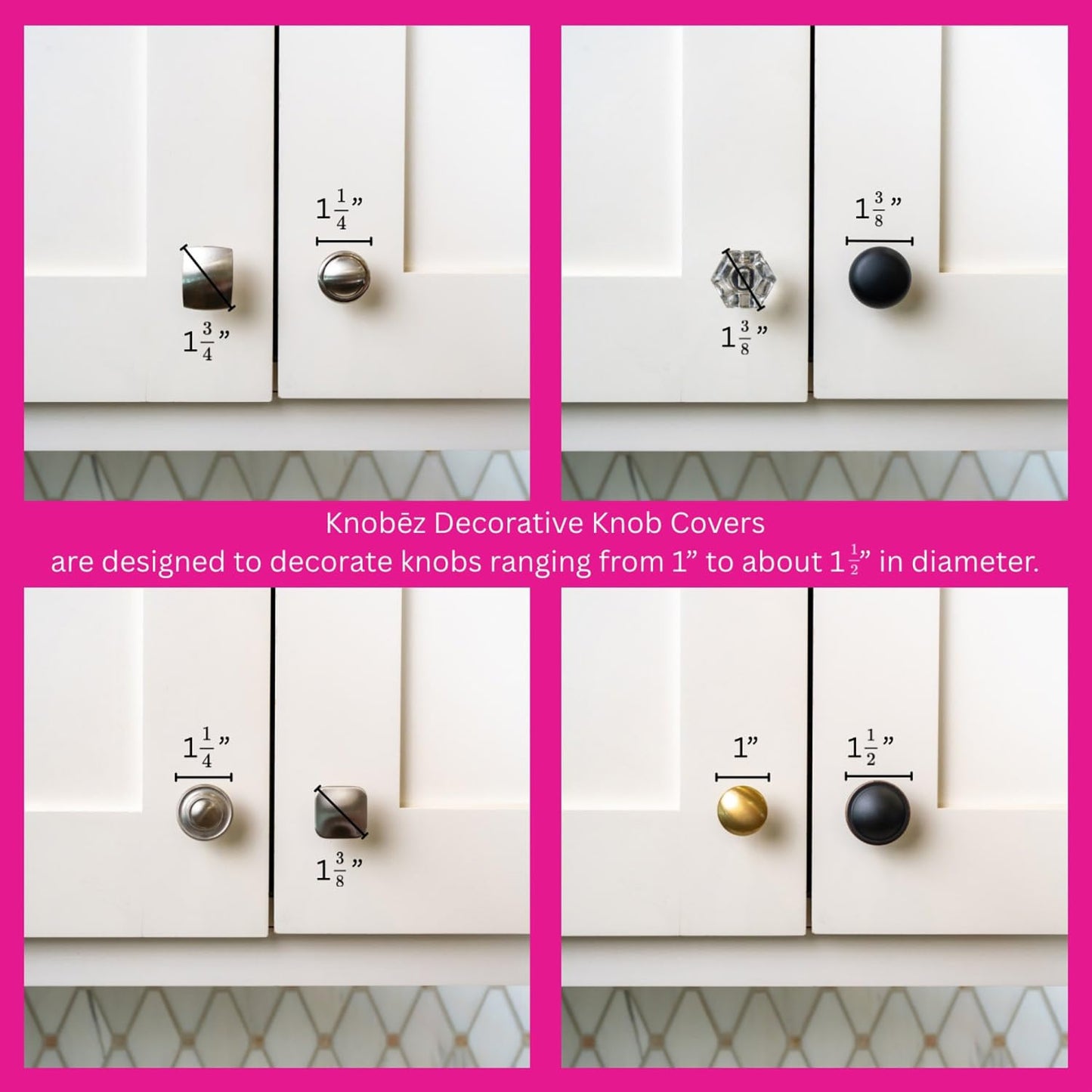 Knobēz: 12pk Snowflake Decorative Knob Covers - Blue Winter Cabinet Decor