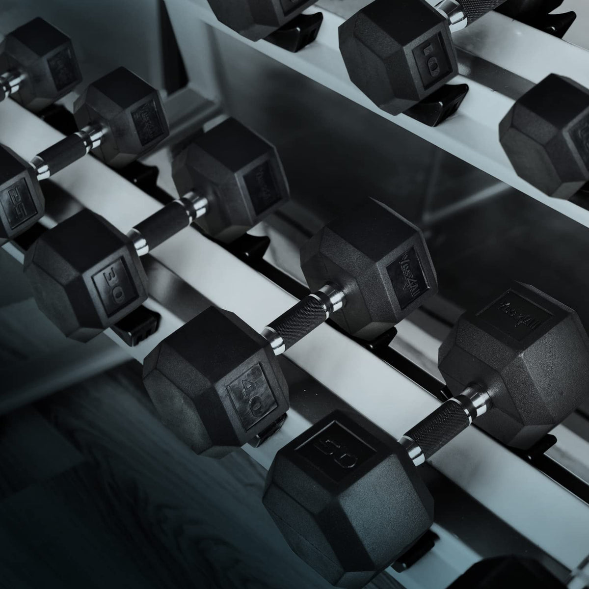 Yes4All Hex Dumbbell Rubber Grip - Premium heavy weight Dumbbell - 45lbs