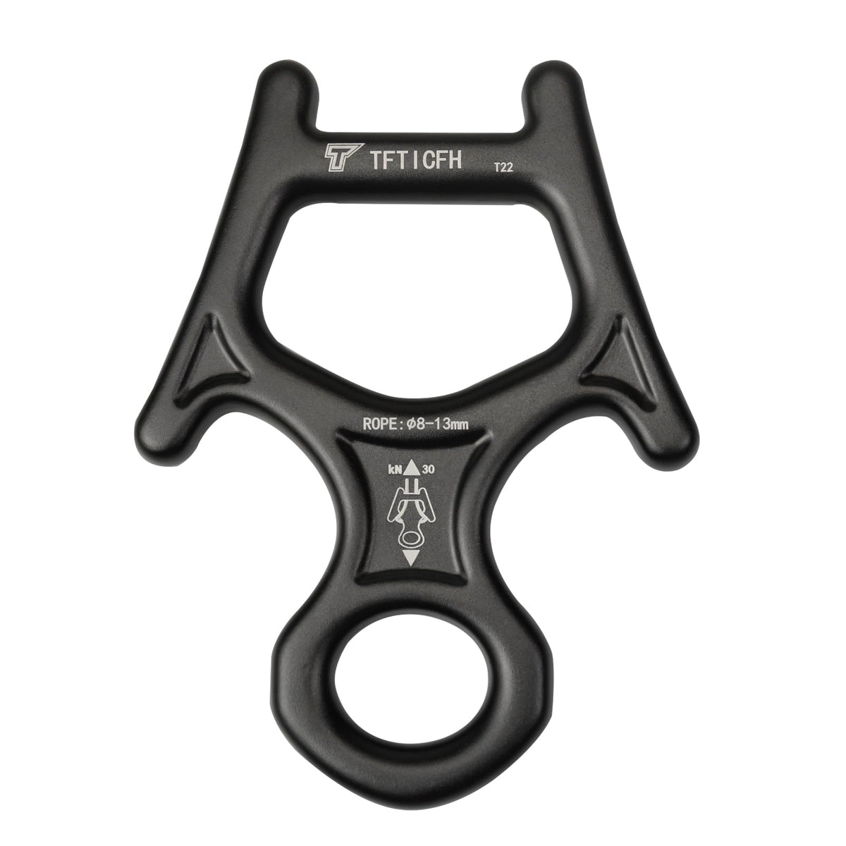 TFTICFH Figure 8 Descender, 30kN Climbing Descender, Heavy Duty 7075 Aluminum Belay & Rappel Equipment for Climbing, Mountaineering, Arborist, Caving, Aerial Yoga, Black