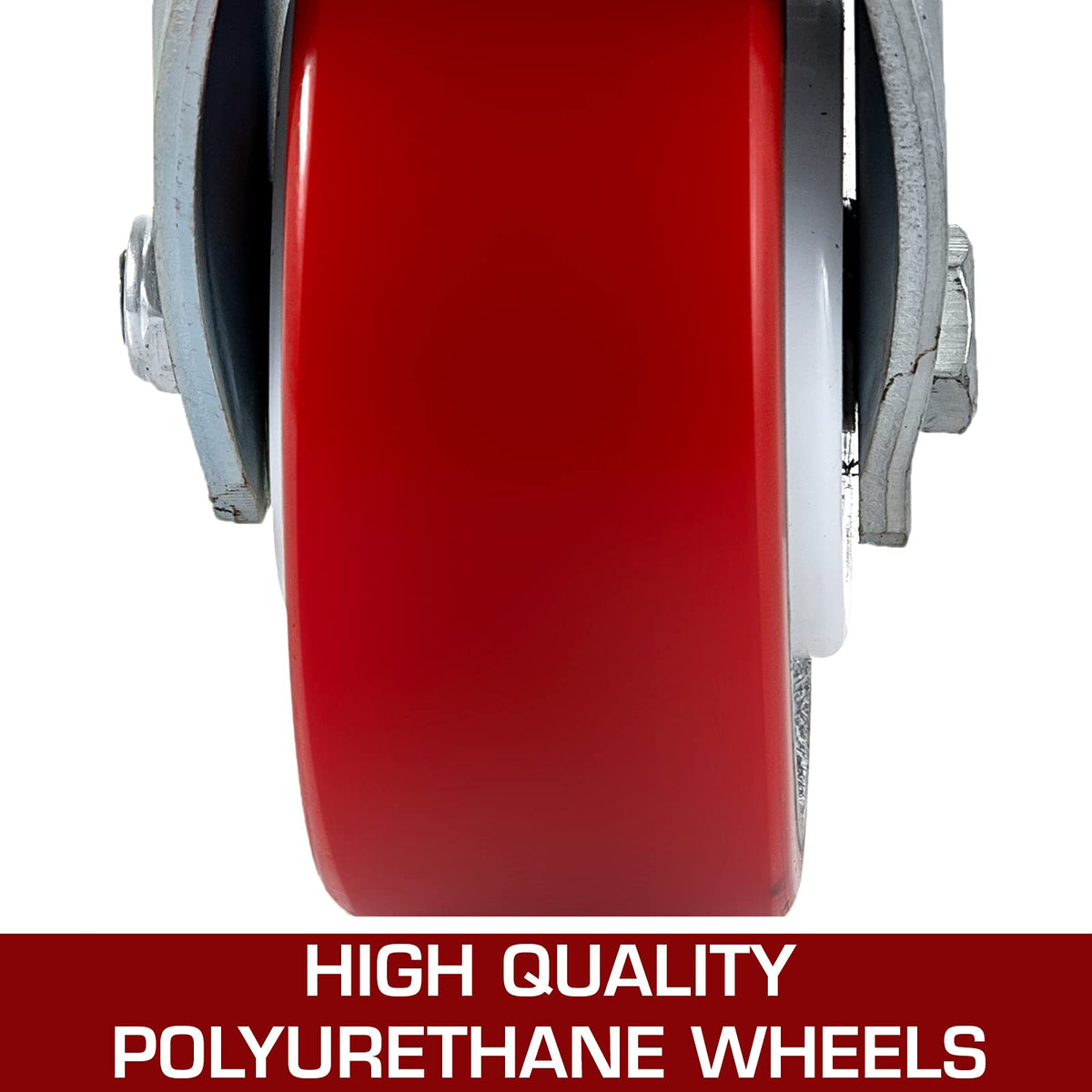 VEVOR Caster Wheels Set of 4, 6" Heavy Duty Casters (2 Rigid and 2 Swivel Casters with Side Brake) Polyurethane Iron Core Plate 4000LBS Capacity