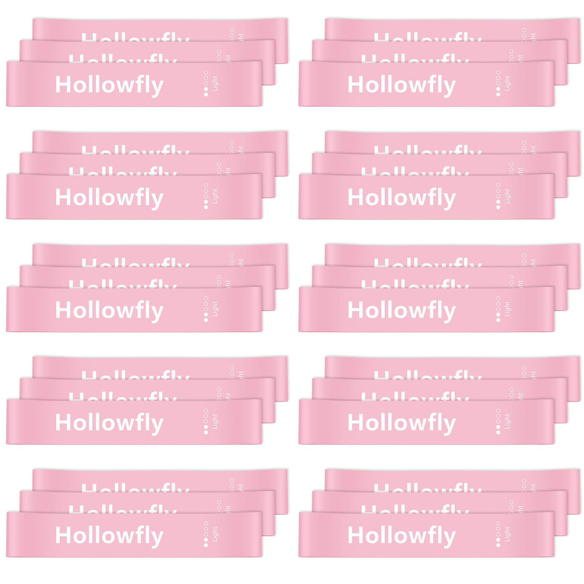 Hollowfly 30 Pcs Latex Resistance Bands Resistance Loop Exercise Band for Booty Workout Stretch Exercise Equipment Non Slip Elastic Band for Women Men Home Butt Hip Thigh Fitness Gym Yoga(Pink,Light)