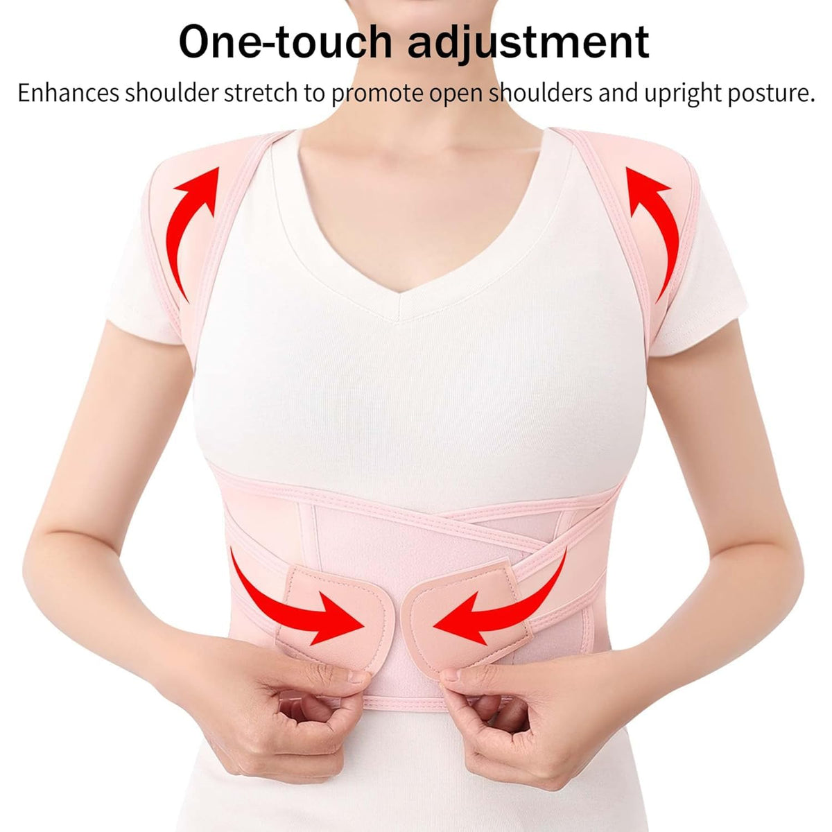 Zrughno Posture Corrector for Women and Men Back Brace Support Shoulder Straightener Hunchback Instant Scoliosis Adjustable (Pink, XXX-Large (Waist 45.2"-49.2”))