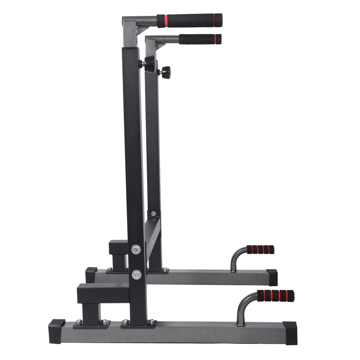 BalanceFrom Multi-Function Dip Stand Dip Station Dip bar with Improved Structure Design, 500-Pound Capacity, Black