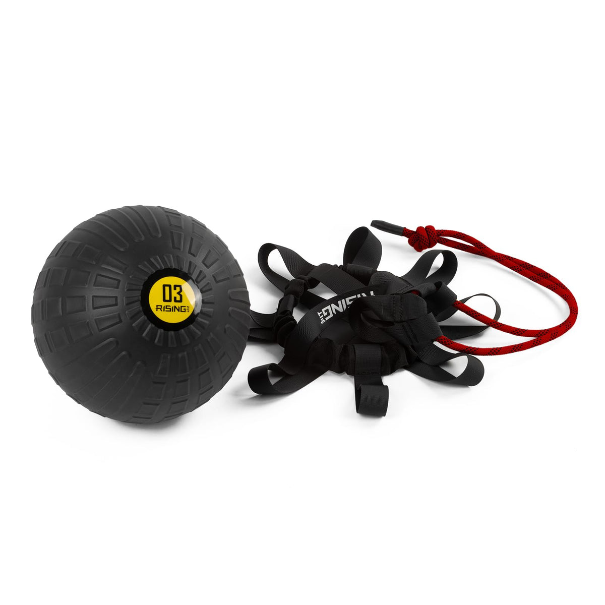 RISINGFIT Medicine Ball Bag, Medicine Ball Rope, Rotation, Swinging, and Logging, Red Kettlebell Swinging, Russian Rotation, Counter Rotation Swinging, and Hammer Swinging (Excluding Medicine Balls)