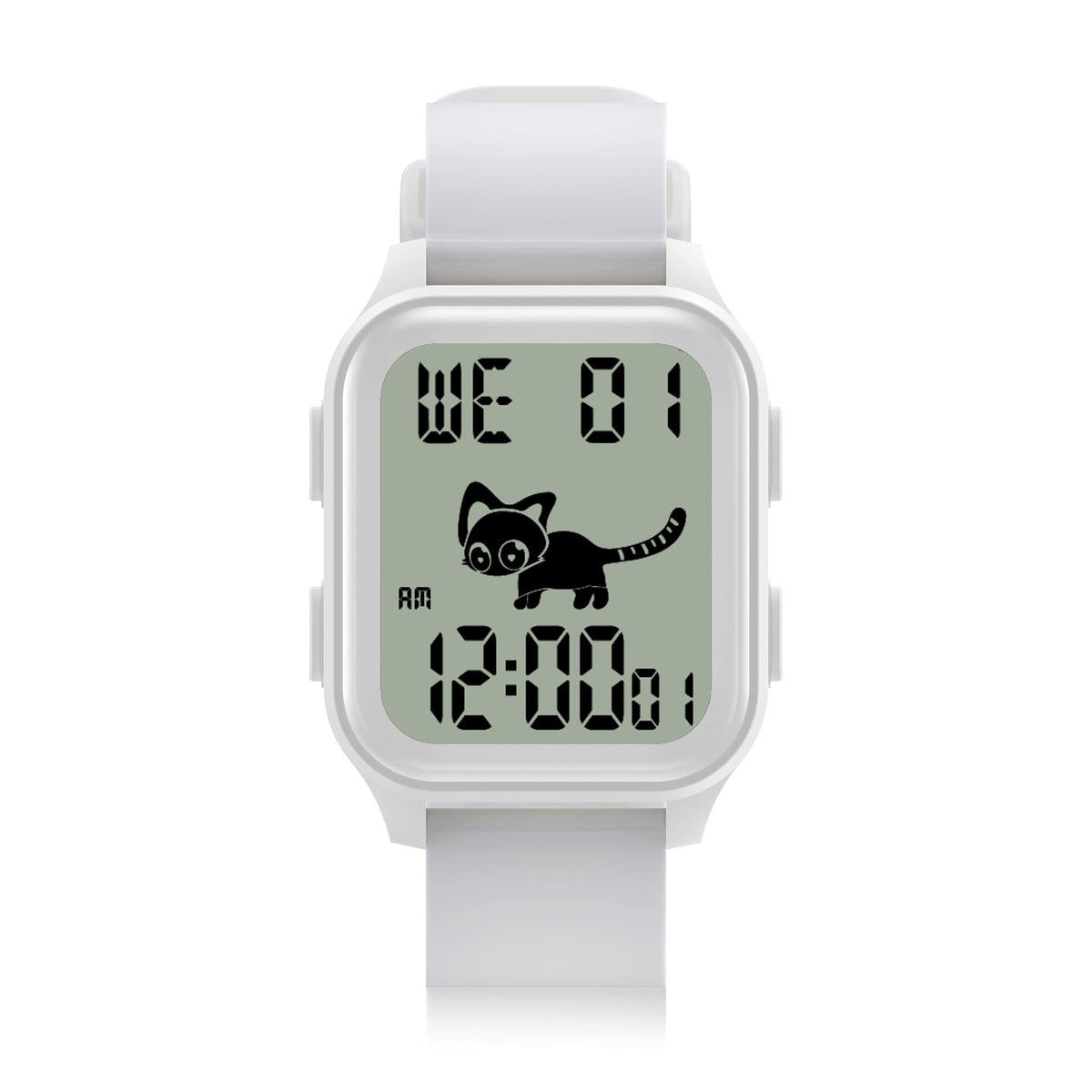 EZON T048 Digital Kids Watch for Teens Girls Boys,Sport Watch with Virtual Pet Cat Step Counter Stopwatch Pedometer Timer Alarm, No App Waterproof Fitness Tracker for Ages 7-18 (White)