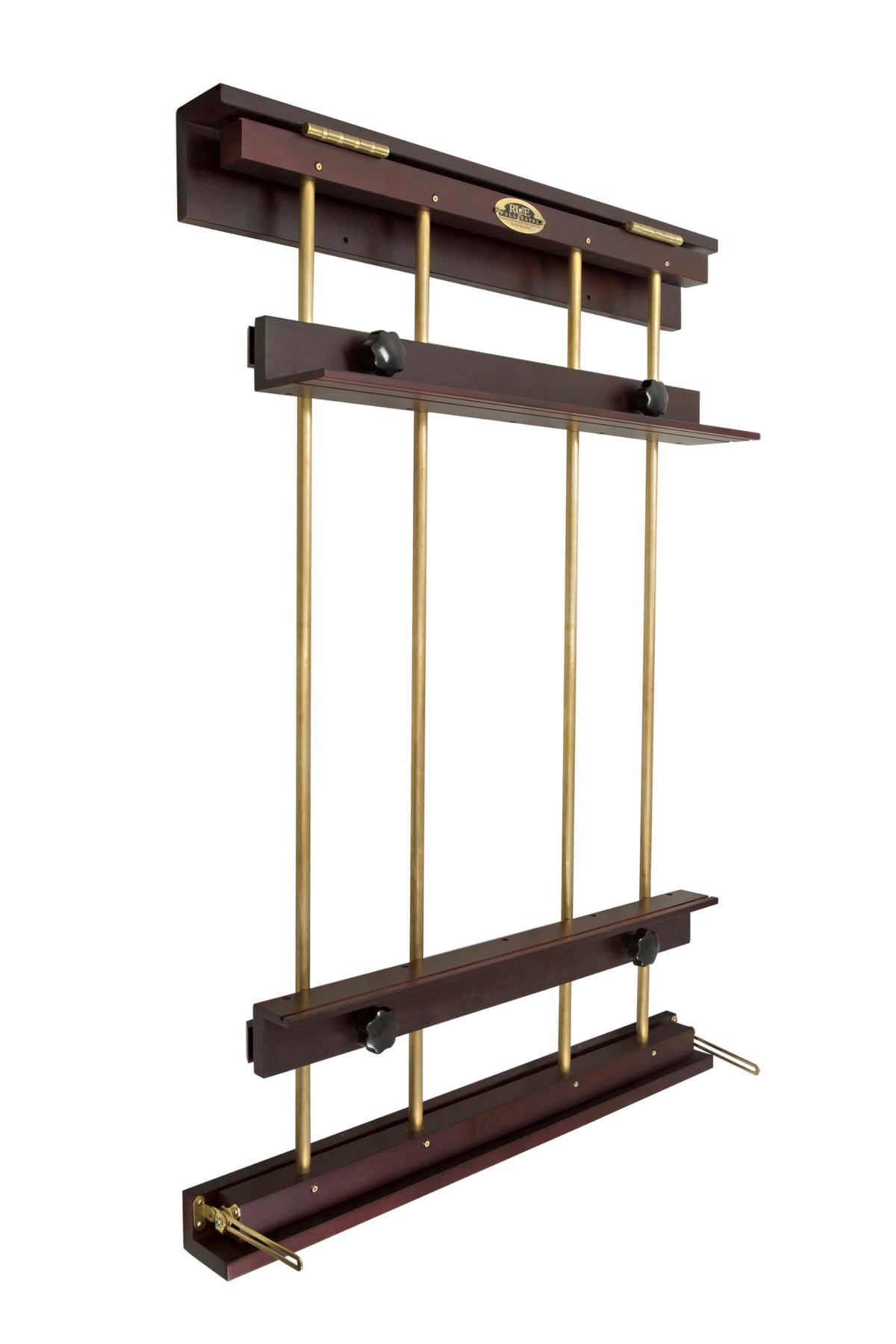 Rue Wall Easel Medium - Mahogany Finish & Brass Hardware - 32" Wide Hanging Wall Mountable Display for Art, Adjustable Angle, Holds Canvas Up to 40", Decorative Holder, Easel Lamp Compatible, 26lbs