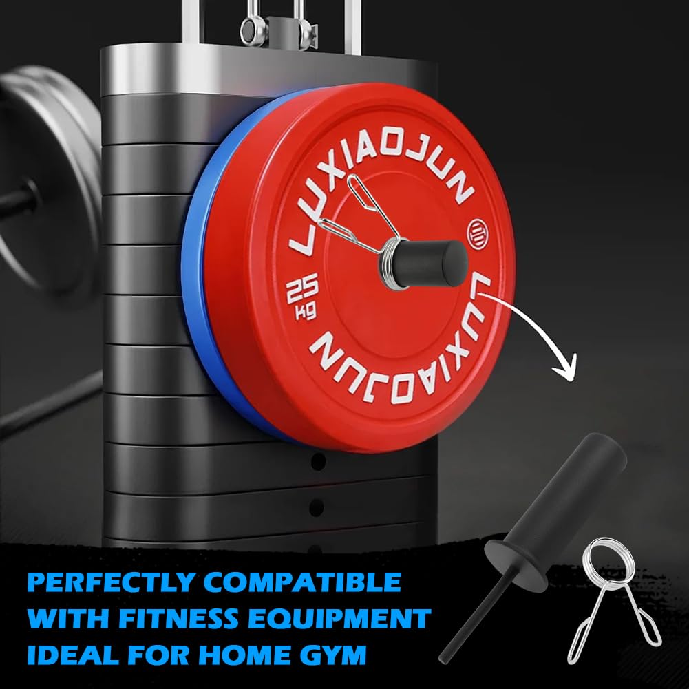 LZQMRVAK Weight Stack Pin Extender, 110 lbs Capacity – Fits Home/Commercial Gyms, 10mm Gym Pin with Spring Clip Collar for Weight Stacks, Smith Machines & Fitness Rigs