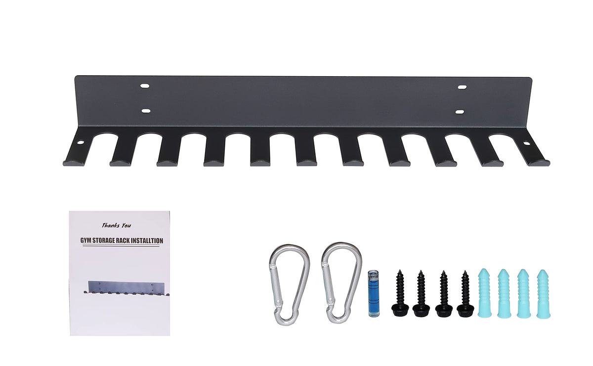 Alvade Home Gym Storage Rack, Extra Long 23‘Barbell Rack Weight Room Organizer 11 Prong Gym Equipment Storage Rack for Gym Accessories Like Fitness Bands,Resistance Bands,Straps,Foam Rollers,Barbell