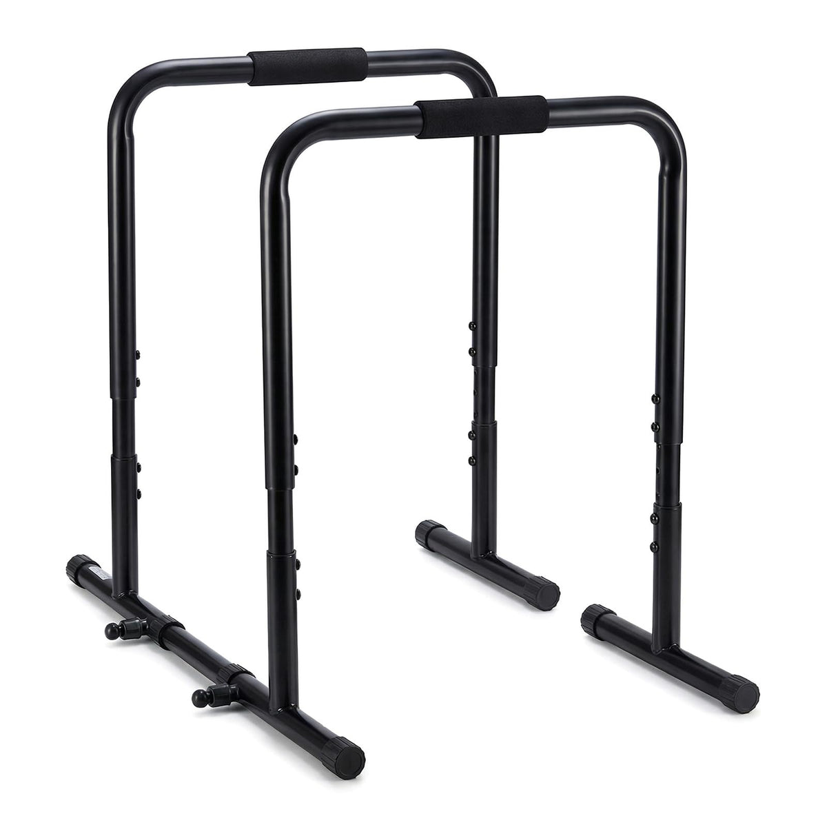 OLIXIS Dip Bar, Adjustable Heavy Duty Dip Bar Station with Soft High-Density Foam Handles, Stabilizer Parallel Parallette Bar Fitness Equipment for Home, Gym, Patio, Office(Black)
