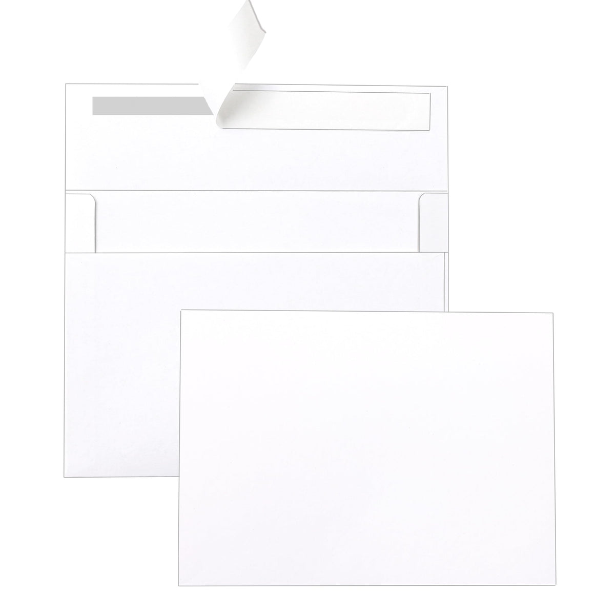 Silunkia 100 Packs White Single Panel Blank Cards and Envelopes 5 x 7 Heavy Flat Cardstock and A7 Envelopes Self Seal for Wedding Invitations, Birthday Party, DIY Greeting Cards, Graduations