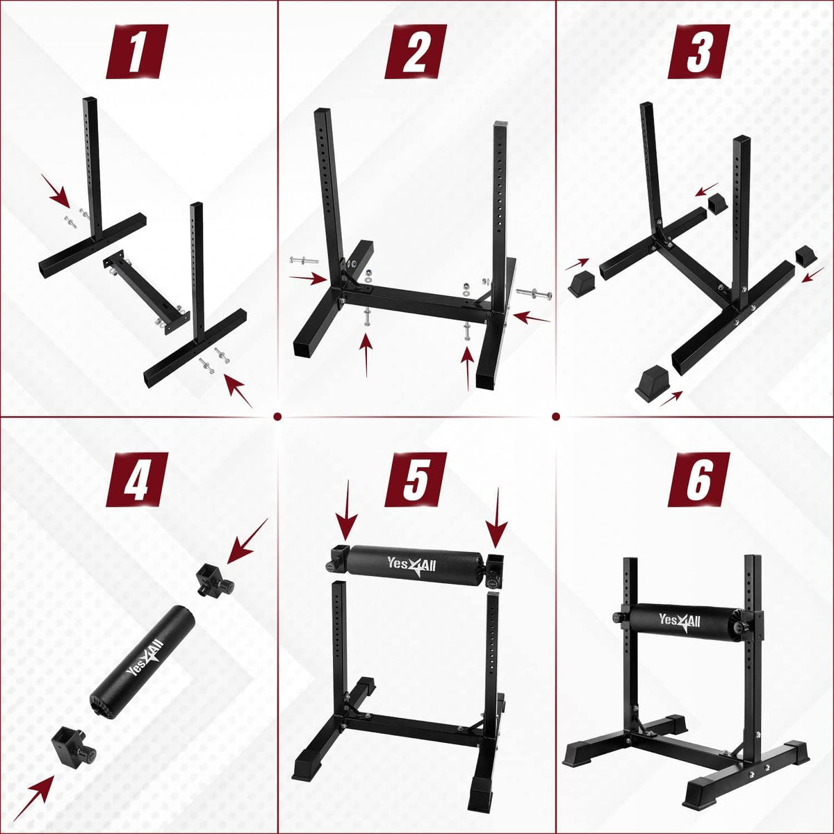 Yes4All Bulgarian Split Squat Stand, Single Leg Squat Roller, Single Squat Stand for Squats, Leg Lunges, Bodyweight Training