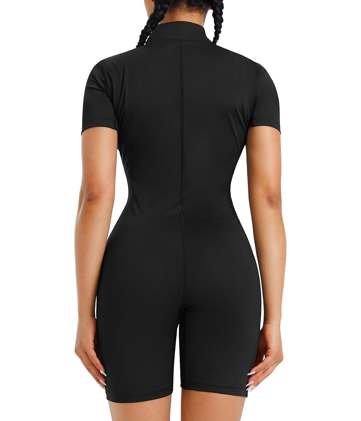 Junlan Sauna Suit for Women Full Body Jumpsuit Waist Trainers for Women Belly Fat Workout Sweat Suit(Black,X-Large)