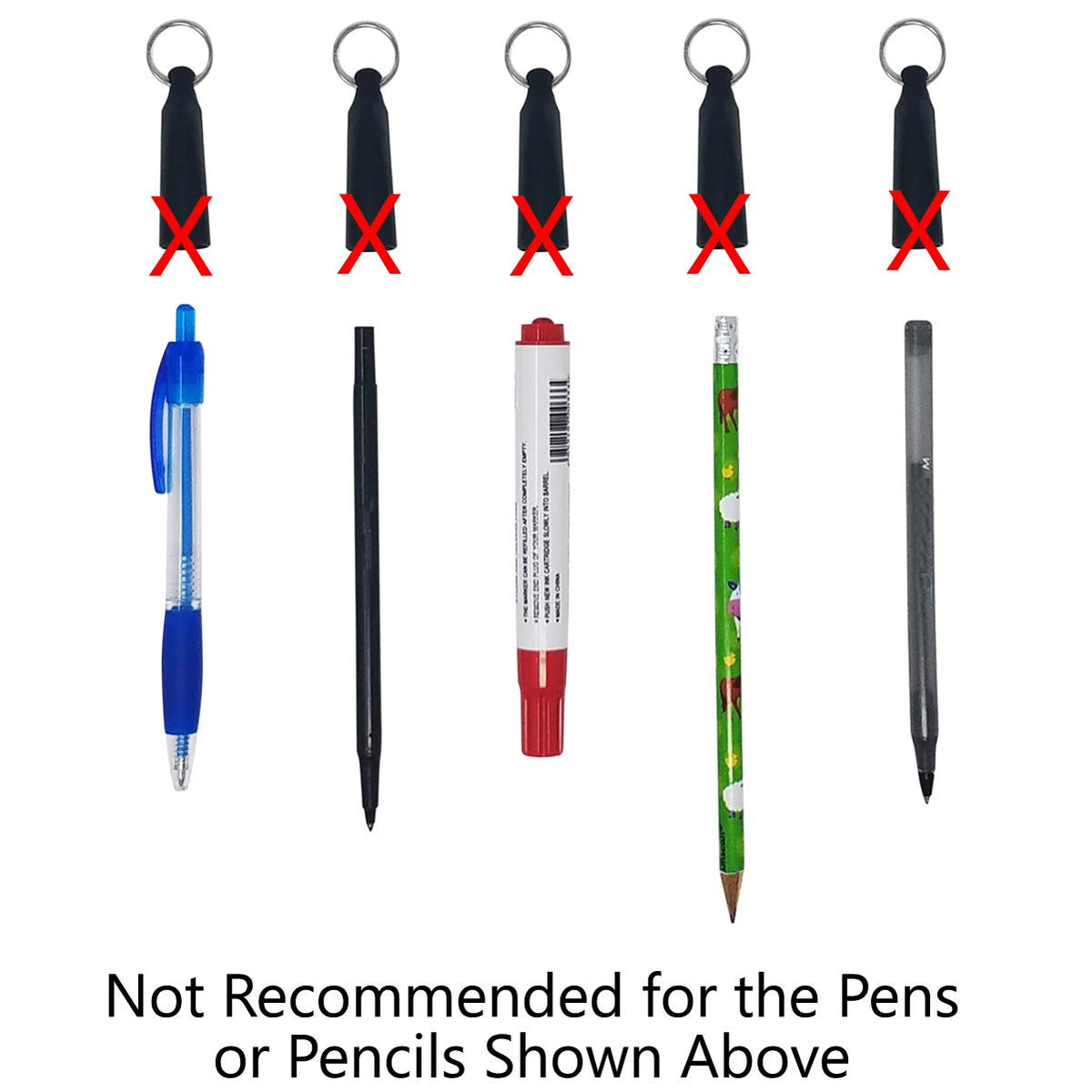 2 Pack - Heavy Duty Retractable Pull Pen Holder - Ideal for Markers & Carpenter Pencils - Nylon Cable, Self Retracting Reel & Tight Metal Belt Clip Retractable Carpenter Pencil Holder by Reel-N-Rite